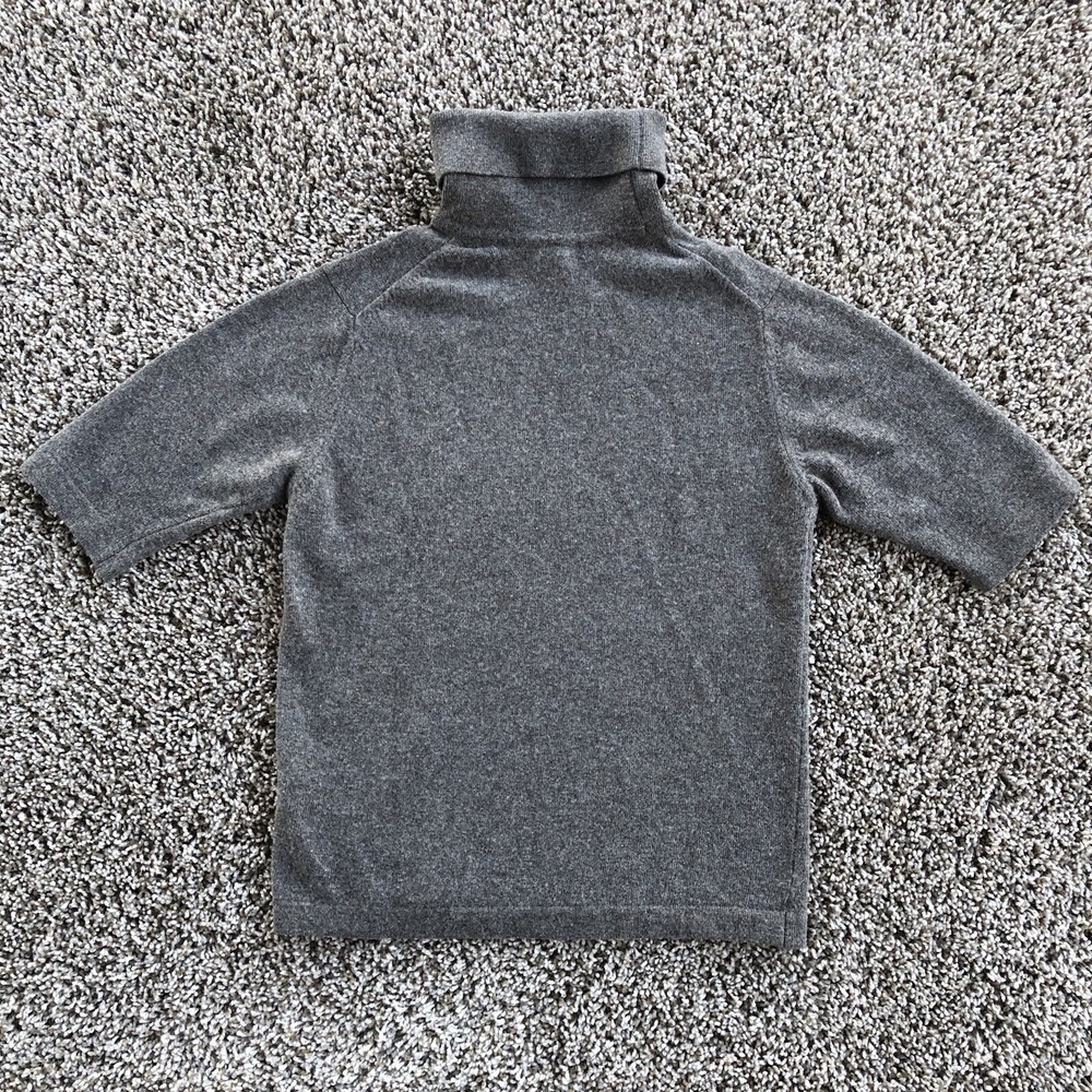 Burberry London Pure New Wool Short Sleeve Sweater Womens XS Gray Turtleneck Top - Picture 7 of 10